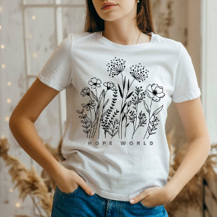 Hope World minimalistischer boho T - Shirt