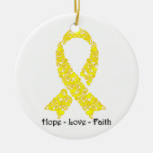 Hope Yellow Awareness Ribbon Keramik Ornament (Vorne)