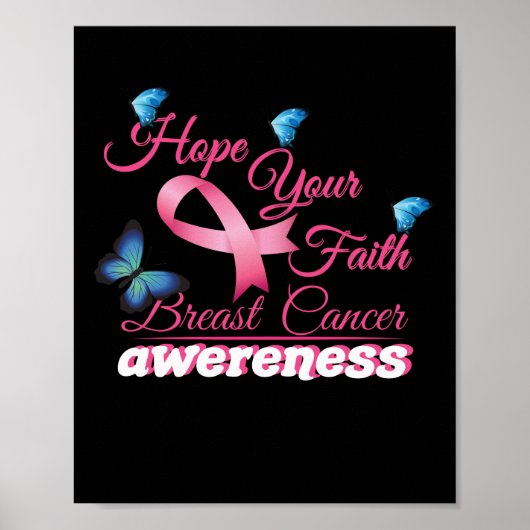 Hope Your Faith Breast Cancer Awareness Poster (Vorne)