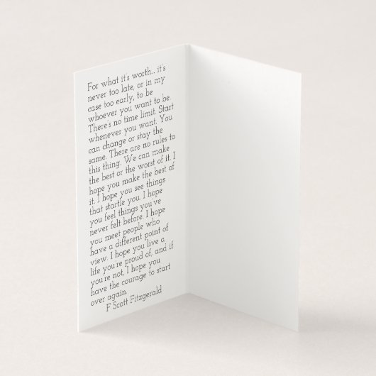 Hope Zitat von F. Scott Fitzgerald (Innenseite)