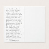 Hope Zitat von F. Scott Fitzgerald (Innenseite Aufgefaltet)