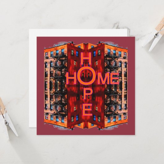 Hope Zuhause Grußkarte (Vorderseite/Rückseite Beispiel)