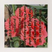 Hopeful Bible Verse Romans 8:28 Roses Christian Puzzle (Horizontal)