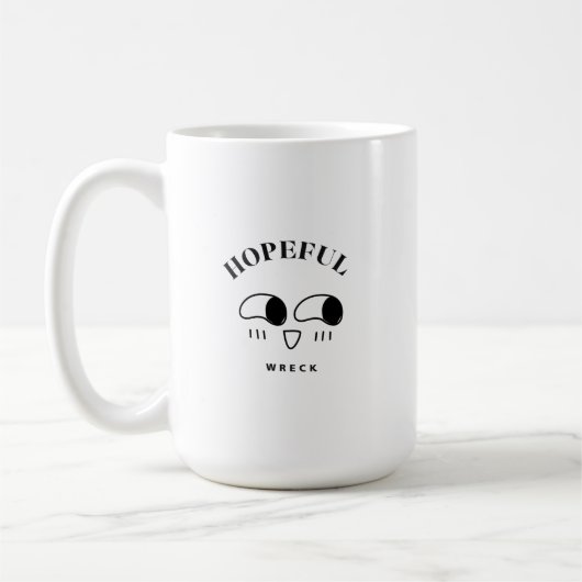 Hopeful Wreck Minimalist Typography Design Kaffeetasse (Links)