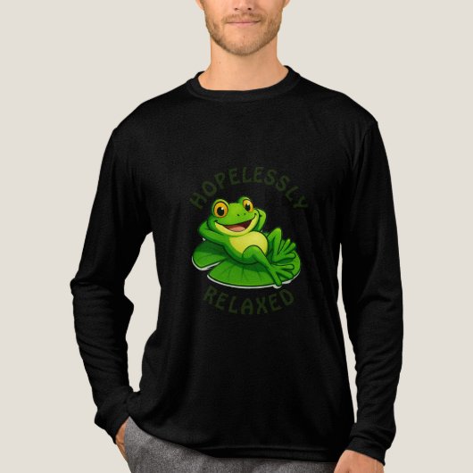 Hopelessly Relaxed Frog – Chill and Carefree Vibes Tri-Blend Shirt (Vorderseite)