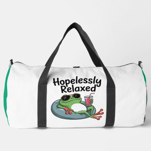 Hopelessly Relaxed Frog Chilling Out Duffle Bag (Vorderseite)