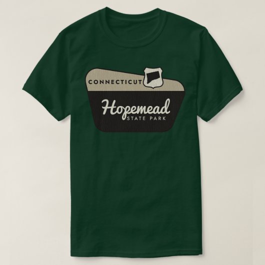 Hopemead Staat Park Connecticut Begrüßungszeichen T-Shirt (Design vorne)