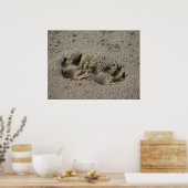 Hope's Pawprints in der Sand Gloss Leinwand UV Poster (Küche)