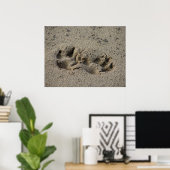 Hope's Pawprints in der Sand Gloss Leinwand UV Poster (Heimbüro)