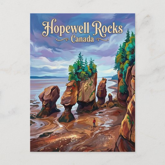 Hopewell Rocks Canada Postkarte (Vorderseite)