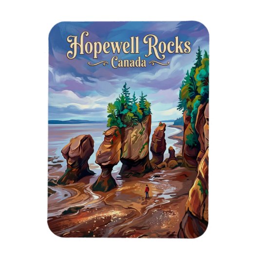 Hopewell Rocks Kanada Magnet (Vertikal)