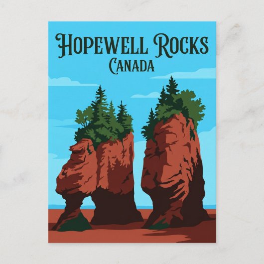 Hopewell Rocks Kanada Postkarte (Vorderseite)