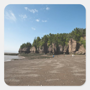 Hopewell Rocks und das Meeresgezeiten-Erkundungsge Quadratischer Aufkleber