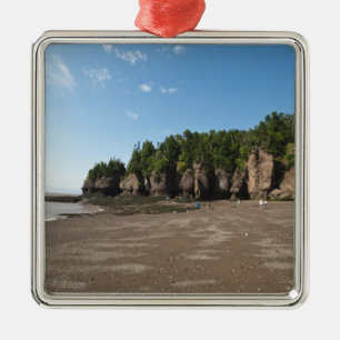 Hopewell Rocks und das Meeresgezeiten-Erkundungsge Silbernes Ornament