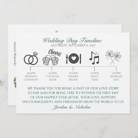 Hopfen, Bier-Hochzeitsprogramm Programm (Vorne/Hinten)