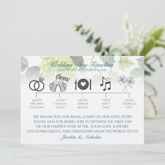 Hopfen, Bier-Hochzeitsprogramm Programm (Stehend Vorderseite)