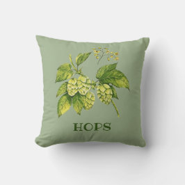 Hopfen Blume und Blätter Design Kissen