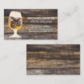 Hopfen | Holzplatten | Bierglas Visitenkarte (Vorne/Hinten)