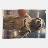 Hopfen und Hangs: Der Slam Dunking Sloth, Geschirrtuch (Horizontal)