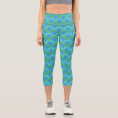 Hopfen von Blau Capri Leggings (Vorderseite)