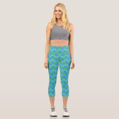 Hopfen von Blau Capri Leggings (Vorderseite)