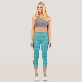 Hopfen von Blau Capri Leggings
