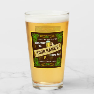 Hopfengersten-Bar des BierBrewpub-personalisiertes Glas