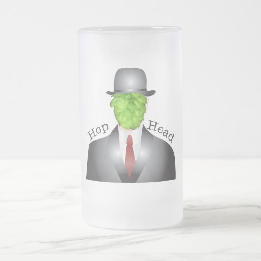 Hopfenkopf Mattglas Bierglas (Mittel)