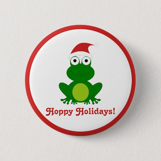 Hopfenreicher Feiertags-Sankt-Frosch Button (Vorderseite)