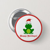 Hopfenreicher Feiertags-Sankt-Frosch Button (Vorne & Hinten)