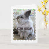 Hopfenreiches Geburtstags-Häschen Karte (Gelbe Blume)