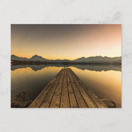 Hopfensee mit Jetty & Alpen Postkarte (Vorderseite)