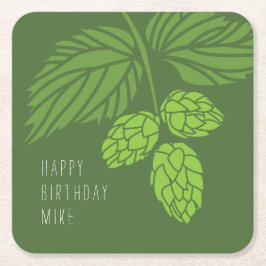 HopfenUntersetzer, Bier-Probieren-Party, Rechteckiger Pappuntersetzer