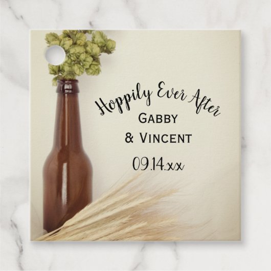 Hopfenwein hoffnungslos je nach Bierhochzeit Geschenkanhänger (Vorderseite)