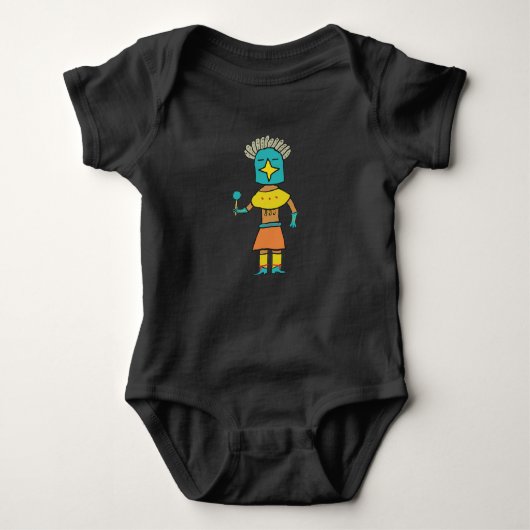 Hopi Doll Blue Star Kachina Baby Strampler (Vorderseite)