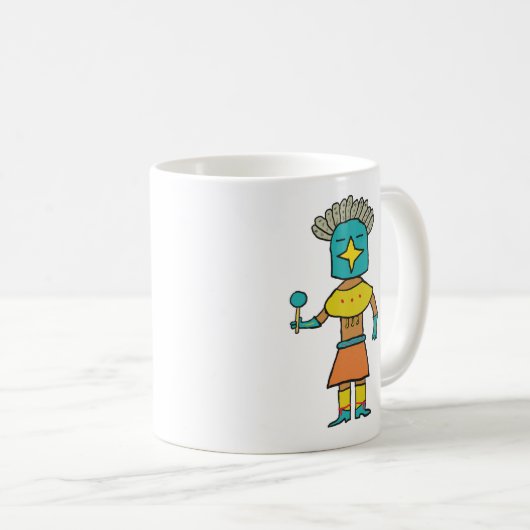 Hopi Doll Blue Star Kachina Kaffeetasse (VorderseiteRechts)