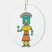 Hopi Doll Blue Star Kachina Keramik Ornament (Links)