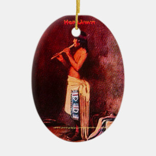 "Hopi-Flötenspieler-Hopituh Shi-nu-mu" Keramik Ornament