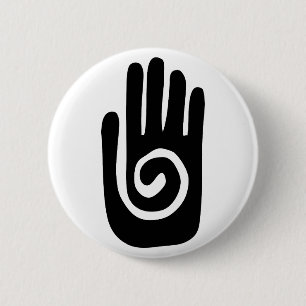 Hopi-Hand-Symbol heilt Spirale Handfläche indianis Button