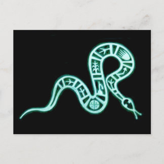 Hopi Snake Motif Vintager Indianer Postkarte