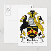Hopkins Familienwappen Postkarte (Vorne/Hinten)