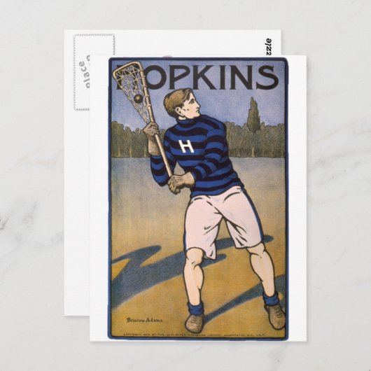 Hopkins Lacrosse 1902 - Bristow Adams Postkarte (Vorne/Hinten)