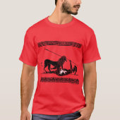 Hoplit und Löwe (Schwarzes auf Rot) T-Shirt (Vorderseite)