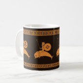 Hoplites reiten Dolphinen alte griechische Töpferk Kaffeetasse (Vorderseite Links)