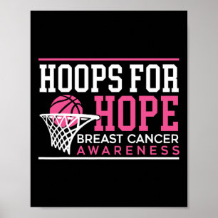 Hopops for Hope Bysketbyll Player Brustkrebs Awa Poster