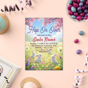 Hopp auf Ostern Floral Hase Frühling Brunch Acryleinladungen