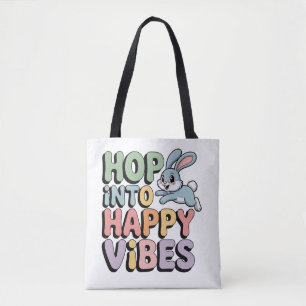 Hopp in glückliche Vibes Osterhase Tote Bag Cute R Tasche