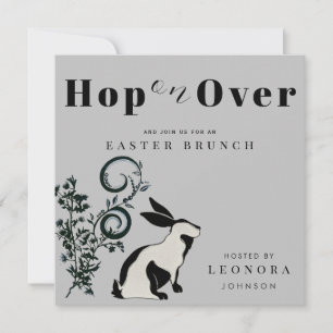 Hopp zu einem modernen Osterbrunch mit Häschen Einladung
