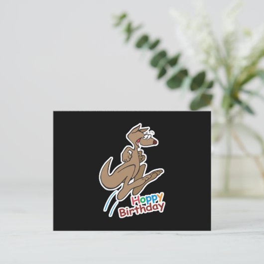 hoppe Geburtstagskänguru Postkarte (Stehend Vorderseite)