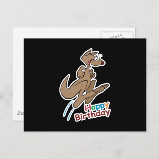 hoppe Geburtstagskänguru Postkarte (Vorne/Hinten)
